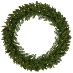 Northlight Pre-Lit Rockwood Pine Artificial Christmas Wreath, 36-Inch, Clear Lights