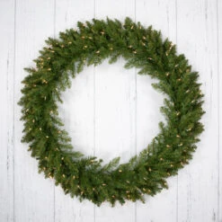 Northlight Pre-Lit Rockwood Pine Artificial Christmas Wreath, 36-Inch, Clear Lights -Festival northlight sm93032 white20floor20 1 14035.1707418292