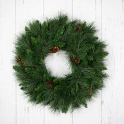 Northlight White Valley Pine With Pine Cones Artificial Christmas Wreath - 24" - Unlit -Festival northlight v15932 white20floor20 1 98406.1707418290