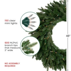 Northlight Real Touch™ Pre-Lit Grande Spruce Artificial Christmas Wreath - 48" - Clear Lights -Festival northlight v94175 thumbnail nov9 2023 99158.1700154055