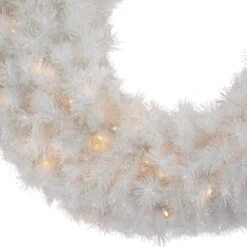 Northlight Pre-Lit White Alaskan Pine Artificial Christmas Wreath, 36-Inch, Warm White LED Lights -Festival northlight v94182 02 75269.1707418292