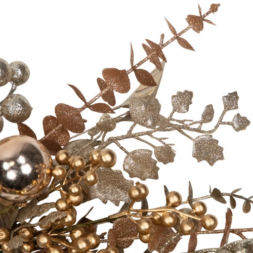 Northlight Ornaments, Holly And Berries Artificial Christmas Wreath - 30" - Gold And Copper Tone 8 Northlight Ornaments, Holly And Berries Artificial Christmas Wreath - 30" - Gold And Copper Tone - Image 6