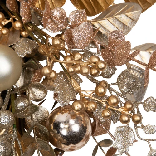 Northlight Ornaments, Holly And Berries Artificial Christmas Wreath - 30" - Gold And Copper Tone 9 Northlight Ornaments, Holly And Berries Artificial Christmas Wreath - 30" - Gold And Copper Tone - Image 7