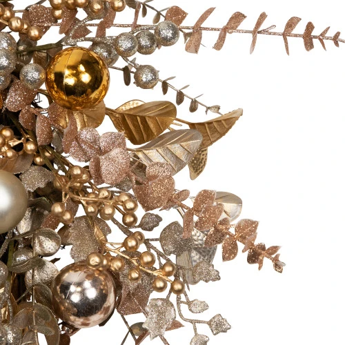 Northlight Ornaments, Holly And Berries Artificial Christmas Wreath - 30" - Gold And Copper Tone 10 Northlight Ornaments, Holly And Berries Artificial Christmas Wreath - 30" - Gold And Copper Tone - Image 8