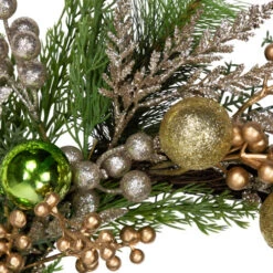 Northlight Ornaments And Berries Glittered Artificial Christmas Wreath - 24" - Unlit -Festival northlight yk95980 03 56628.1722387420