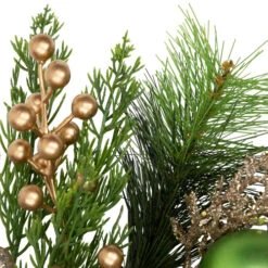 Northlight Ornaments And Berries Glittered Artificial Christmas Wreath - 24" - Unlit -Festival northlight yk95980 05 69559.1722387418