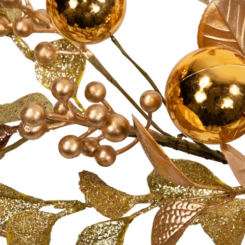Northlight Ball Ornaments Glittered Christmas Garland - 5' X 10" - Gold And Copper Tone 7 Northlight Ball Ornaments Glittered Christmas Garland - 5' X 10" - Gold And Copper Tone - Image 5