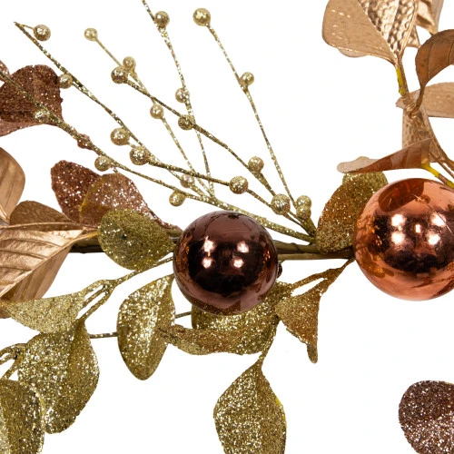 Northlight Ball Ornaments Glittered Christmas Garland - 5' X 10" - Gold And Copper Tone 8 Northlight Ball Ornaments Glittered Christmas Garland - 5' X 10" - Gold And Copper Tone - Image 6