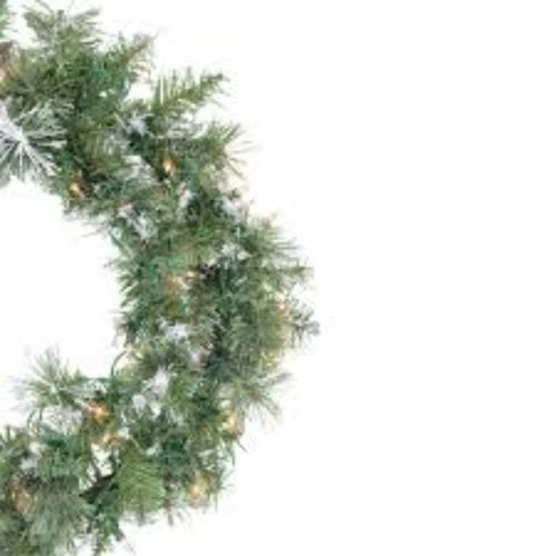 Northlight Pre-Lit Snow Mountain Pine Artificial Christmas Wreath - 30" - Clear Lights 5 Northlight Pre-Lit Snow Mountain Pine Artificial Christmas Wreath - 30" - Clear Lights - Image 3