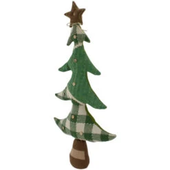 Northlight Country Buffalo Plaid Christmas Tree With Star Topper - 30" - Tan And Green -Festival northlight ad26791 3 31024.1604023641