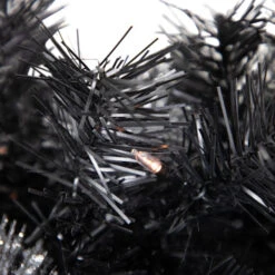 Northlight Pre-Lit LED B/O Iced Christmas Garland - 6' X 9" - Black - Warm White Lights -Festival northlight b83536 4 32849.1684847034