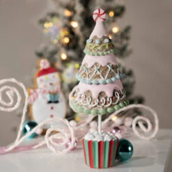 Northlight Frosted Waffle Cone Christmas Cupcake Tree - 10.25" -Festival northlight cb94892 styled 61934.1694533526