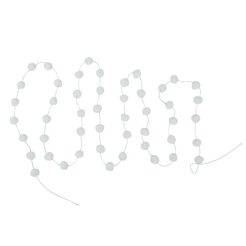 Northlight 9' White Plush Snowball Christmas Garland 5 Northlight 9' White Plush Snowball Christmas Garland - Image 3