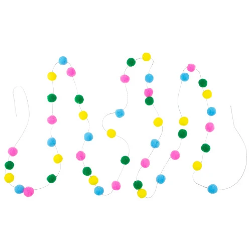 Northlight 9' Multi-color Plush Snowball Christmas Garland 3 Northlight 9' Multi-color Plush Snowball Christmas Garland