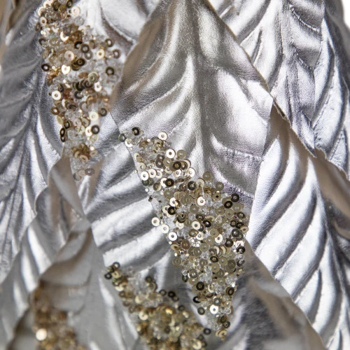 Northlight Sequined Layered Leaves Christmas Cone Tree - 20" - Platinum And Champagne Finish 7 Northlight Sequined Layered Leaves Christmas Cone Tree - 20" - Platinum And Champagne Finish - Image 5