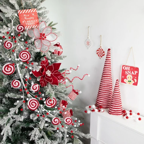 Northlight Candy Cane Swirled Christmas Cone Tree - 10.5" - Red And White 4 Northlight Candy Cane Swirled Christmas Cone Tree - 10.5" - Red And White - Image 2