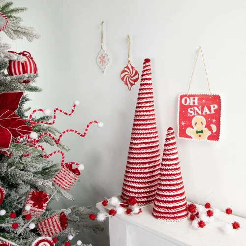 Northlight Candy Cane Swirled Christmas Cone Tree - 10.5" - Red And White 5 Northlight Candy Cane Swirled Christmas Cone Tree - 10.5" - Red And White - Image 3