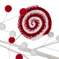 Northlight 30" Candy Cane Swirls And Pom Poms Christmas Garland -Festival northlight df94827 4 04853.1693409624