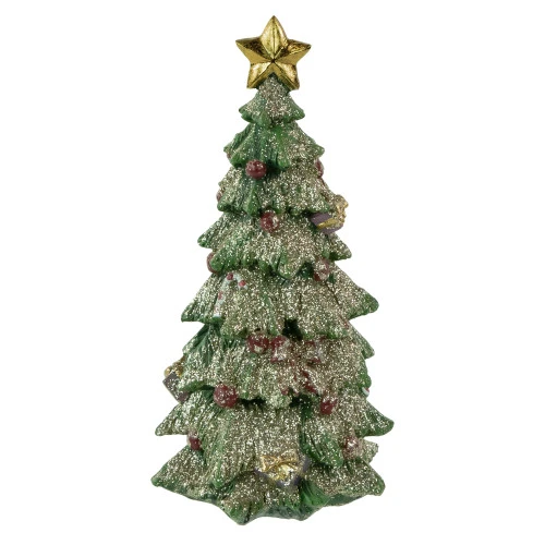 Northlight Glittered Christmas Tree With Presents, Berries And Bows Decoration - 6.75" 3 Northlight Glittered Christmas Tree With Presents, Berries And Bows Decoration - 6.75"