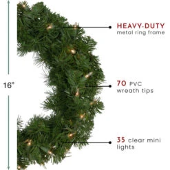Northlight Deluxe Windsor Pine Artificial Christmas Wreath - 16" - Clear Lights -Festival northlight gb20yww816 gr thumbnail 91637.1603332184