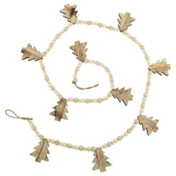 Northlight 6' X 3" Christmas Trees And Beads Wooden Garland -Festival northlight gb94388 2 02640.1669970844