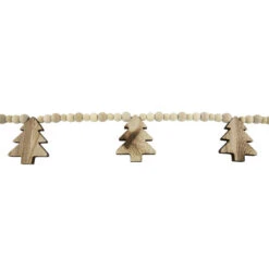 Northlight 6' X 3" Christmas Trees And Beads Wooden Garland -Festival northlight gb94388 3 22197.1669970844
