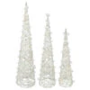Northlight LED Lighted Glittered Cone Tree Christmas Decorations - 39.25" - White - Set Of 3 2 Northlight LED Lighted Glittered Cone Tree Christmas Decorations - 39.25" - White - Set Of 3 -Festival northlight h36267 1 51038.1669279116