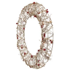 Northlight 18" Pre-Lit Champagne Gold Glittered Rattan Berry Artificial Christmas Wreath - Clear Lights 9 Northlight 18" Pre-Lit Champagne Gold Glittered Rattan Berry Artificial Christmas Wreath - Clear Lights -Festival northlight h85239 2 33149.1669192839