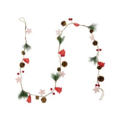 Northlight Pre-Lit B/O Tree, Star, And Pinecone Christmas Garland - 6.5' - Warm White