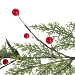 Northlight Pre-Lit B/O Pinecone, Berry And Leaf Christmas Garland - 4.5' - Warm White Lights -Festival northlight hc96445 05 12398.1726279110