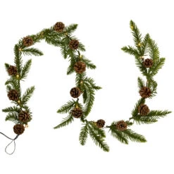 Northlight Pre-Lit B/O Pinecone And Pine Christmas Garland - 4.75' - Warm White Lights