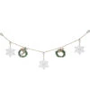 Northlight 4.75" Snowflake And Frosted Pine Christmas Garland With Wooden Beads - Unlit -Festival northlight hh87684 1 14467.1680953370