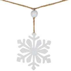 Northlight 4.75" Snowflake And Frosted Pine Christmas Garland With Wooden Beads - Unlit -Festival northlight hh87684 2 10214.1681212833