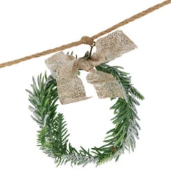 Northlight 4.75" Snowflake And Frosted Pine Christmas Garland With Wooden Beads - Unlit -Festival northlight hh87684 3 81887.1680953370