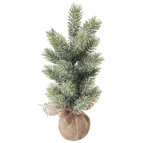 Northlight Frosted Icy Pine Tree In Burlap Base Christmas Tree - 11.75" - Unlit 3 Northlight Frosted Icy Pine Tree In Burlap Base Christmas Tree - 11.75" - Unlit