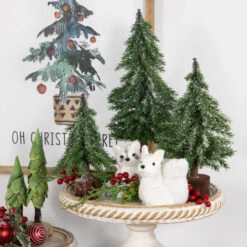 Northlight Frosted Icy Pine Tree With Jute Base Christmas Tree - 14" - Unlit -Festival northlight hn926852c20hn926842c20hn92686 styled 2 46390.1691161226