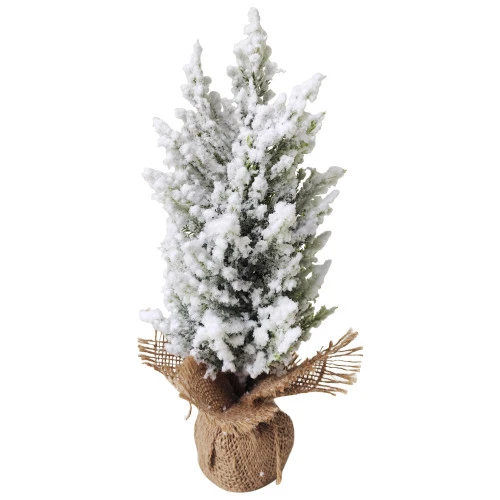 Northlight Heavily Flocked Pine Christmas Tree In Burlap Base - 12.5" 3 Northlight Heavily Flocked Pine Christmas Tree In Burlap Base - 12.5"
