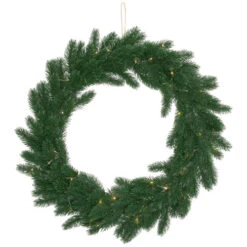 Northlight Pre-Lit Battery Operated Lush Pine Artificial Christmas Wreath - 24" - Clear Lights -Festival northlight hn96791 01 48279.1726712133