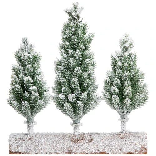 Northlight Frosted Pine Tree Trio Christmas Decoration - 8" - Unlit 4 Northlight Frosted Pine Tree Trio Christmas Decoration - 8" - Unlit - Image 2