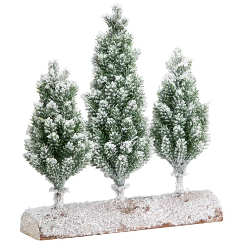 Northlight Frosted Pine Tree Trio Christmas Decoration - 8" - Unlit 5 Northlight Frosted Pine Tree Trio Christmas Decoration - 8" - Unlit - Image 3