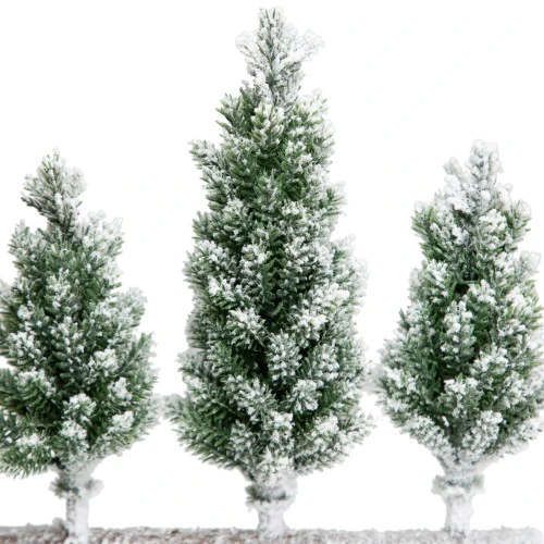 Northlight Frosted Pine Tree Trio Christmas Decoration - 8" - Unlit 8 Northlight Frosted Pine Tree Trio Christmas Decoration - 8" - Unlit - Image 6