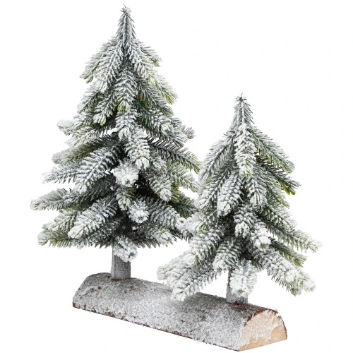 Northlight Frosted Pine Tree Duo Christmas Decoration - 12" - Unlit 6 Northlight Frosted Pine Tree Duo Christmas Decoration - 12" - Unlit - Image 4