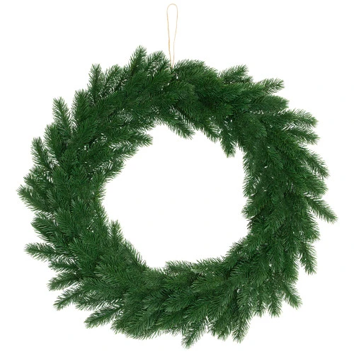 Northlight Evergreen Pine Artificial Christmas Wreath - 24" - Unlit 4 Northlight Evergreen Pine Artificial Christmas Wreath - 24" - Unlit - Image 2
