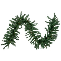 Northlight 9' X 20" Pre-Lit Green Artificial Pine Christmas Garland, Warm White LED Lights