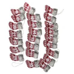 Northlight 7.8' X 5" Red And Gray Countdown Christmas Stocking Garland - Unlit -Festival northlight ja01510 3 42338.1599787106