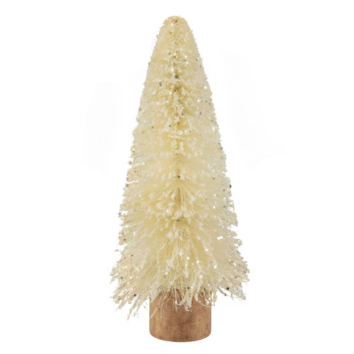 Northlight Glittered Sisal Christmas Tree Decoration - 11.5" - Cream 3 Northlight Glittered Sisal Christmas Tree Decoration - 11.5" - Cream