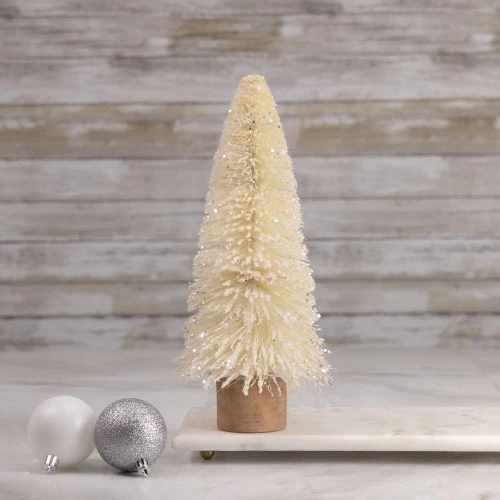 Northlight Glittered Sisal Christmas Tree Decoration - 11.5" - Cream 4 Northlight Glittered Sisal Christmas Tree Decoration - 11.5" - Cream - Image 2