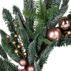 Northlight Rose Gold Ball Ornaments Artificial Christmas Wreath, 28-Inch, Unlit -Festival northlight jy99516 02 02598.1701796959