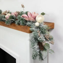 Northlight 6' Pink Floral And Ball Ornament Frosted Pine Artificial Christmas Garland 15 Northlight 6' Pink Floral And Ball Ornament Frosted Pine Artificial Christmas Garland -Festival northlight jy99525 01201 70429.1701796961