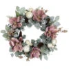 Northlight Pink Floral And Ball Ornament Frosted Pine Artificial Christmas Wreath, 24-Inch, Unlit -Festival northlight jy99526 1 50313.1701796957